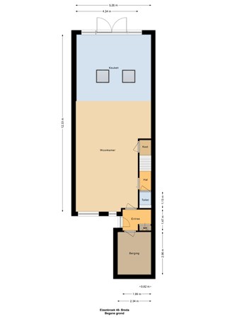 Plattegrond - Elzenbroek 46, 4822 XD Breda - Begane grond - 2D.jpg